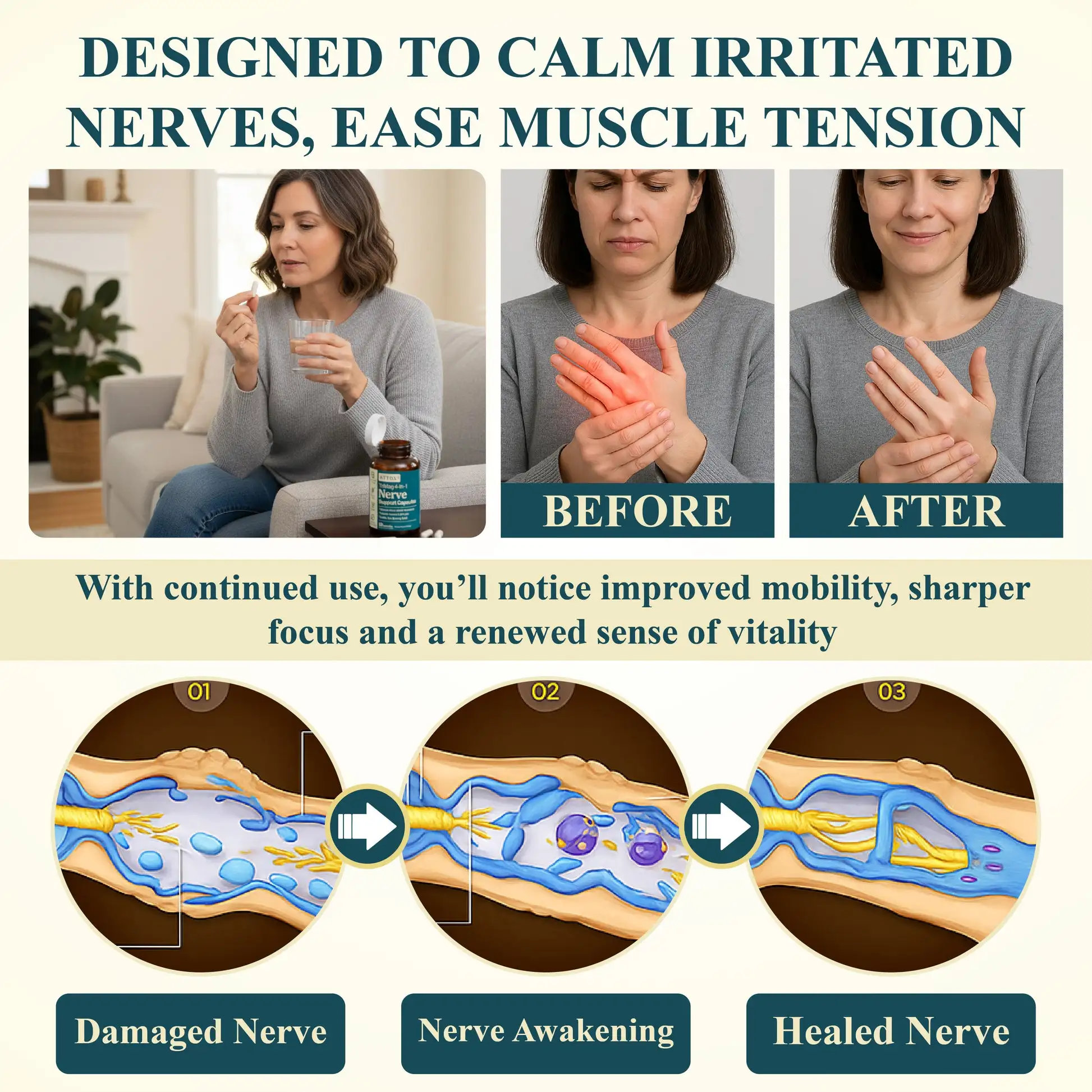 ATTDX® TriMag 4-in-1 Nerve Support Capsules